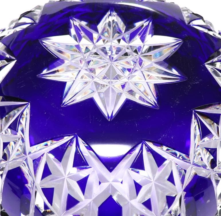 オールド・バカラ 1890年 美術館級 大型鉢 22.8cm 1.7kg 青色