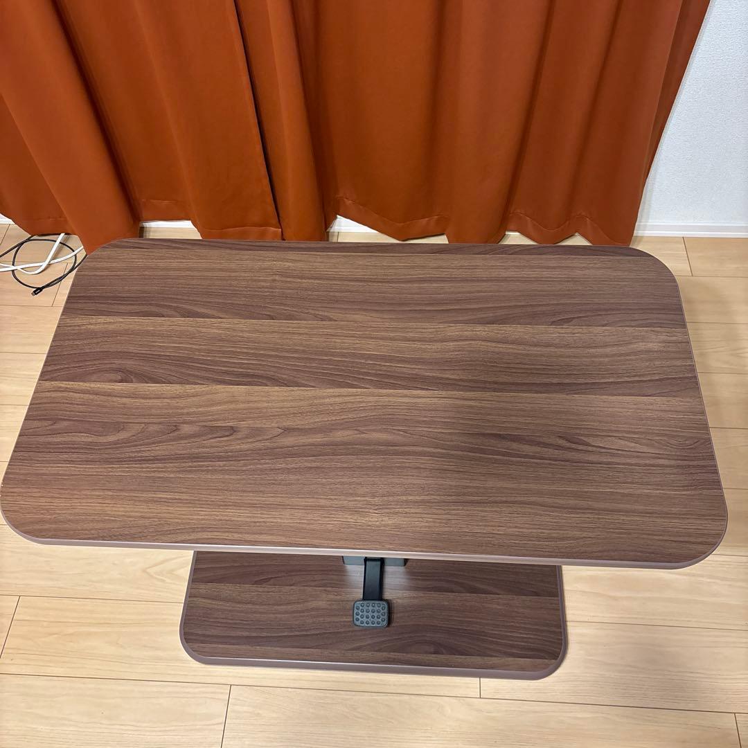 昇降式テーブル ダイニングテーブル 90×50ブラウン　モダンデコ