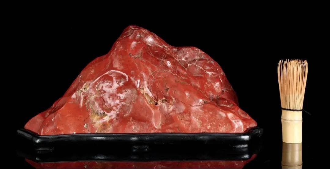 佐渡 赤玉石 赤石 碧玉 鑑賞石 8.7kg 台座付 自然石 ジャスパー 水石