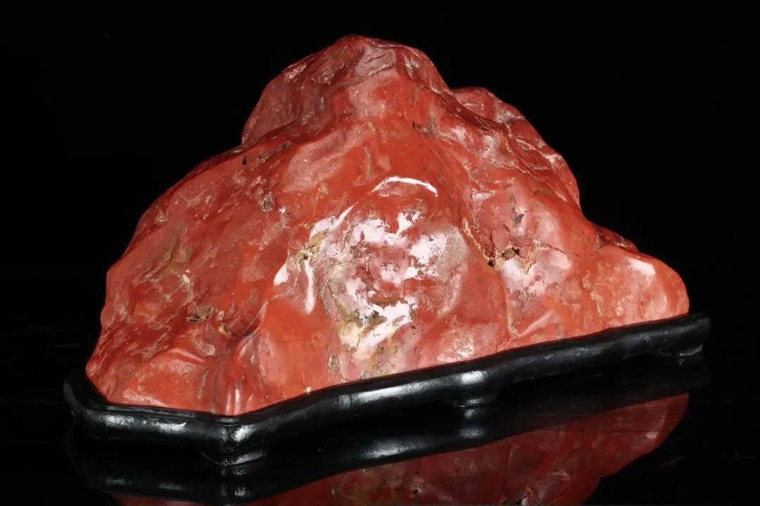 佐渡 赤玉石 赤石 碧玉 鑑賞石 8.7kg 台座付 自然石 ジャスパー 水石