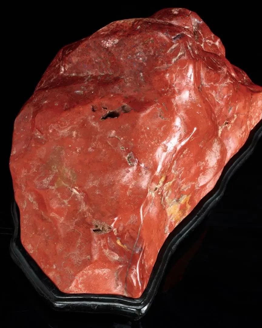 佐渡 赤玉石 赤石 碧玉 鑑賞石 8.7kg 台座付 自然石 ジャスパー 水石