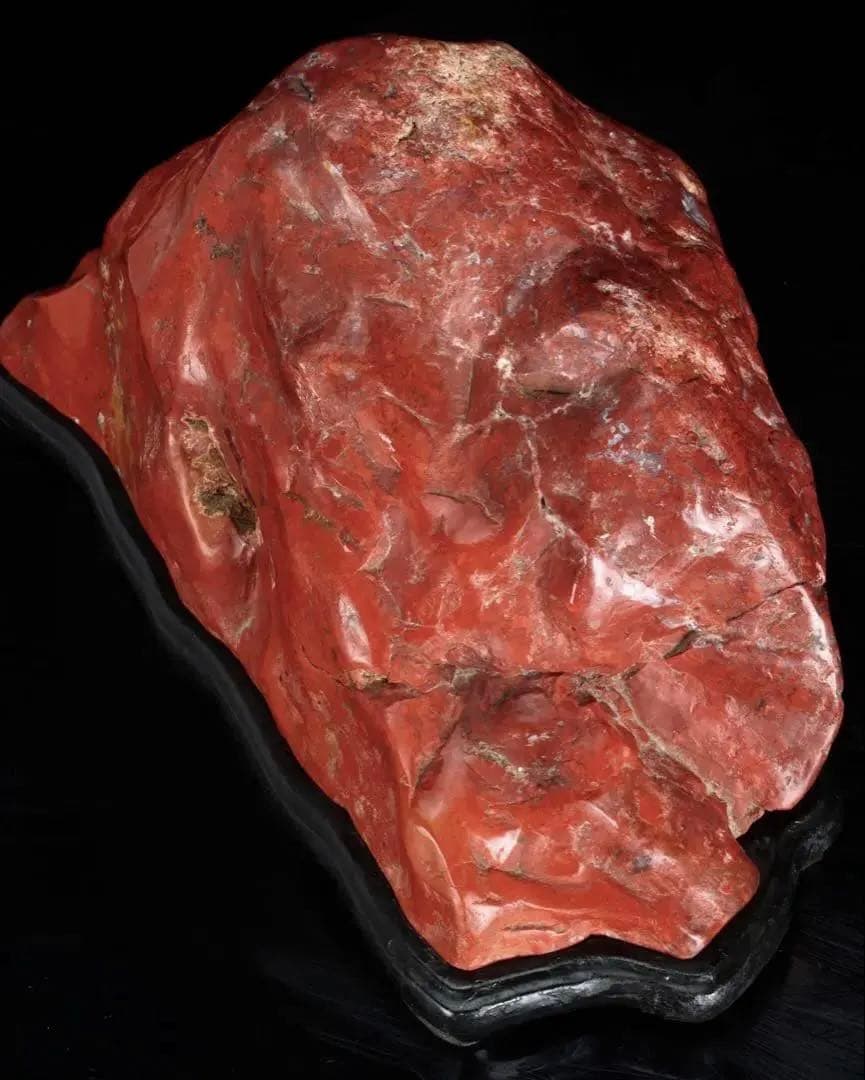 佐渡 赤玉石 赤石 碧玉 鑑賞石 8.7kg 台座付 自然石 ジャスパー 水石