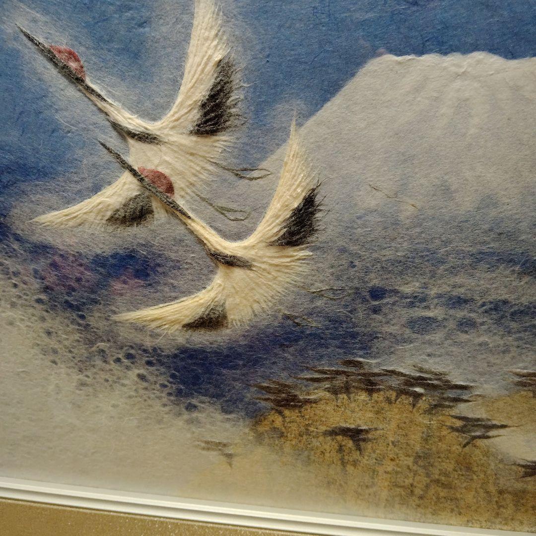 山内一生氏 小原和紙 富士山と鶴の絵画 題材 翔 - メルカリ