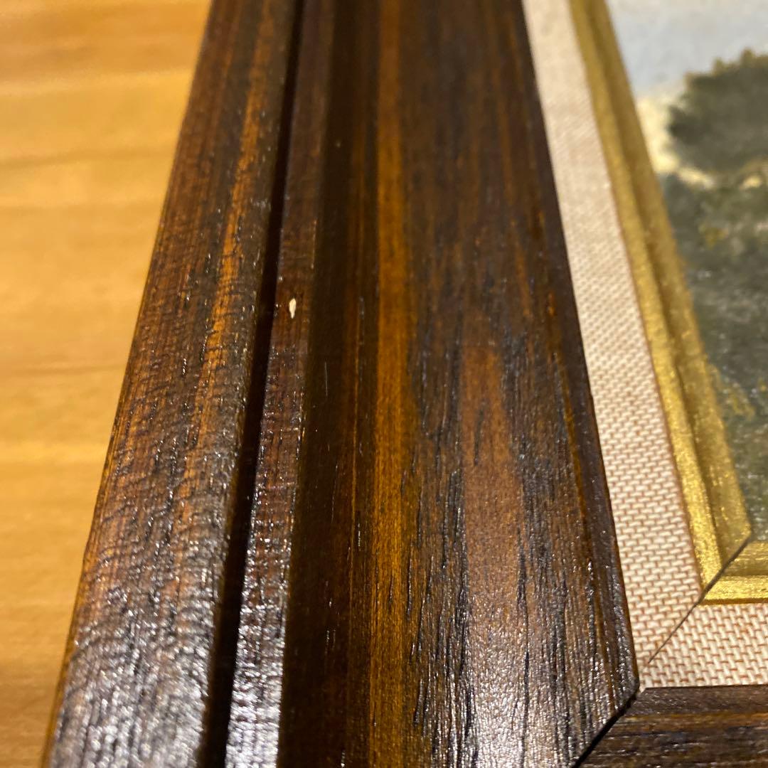 A. Poppe 風景画 油彩画 ブラウンフレーム