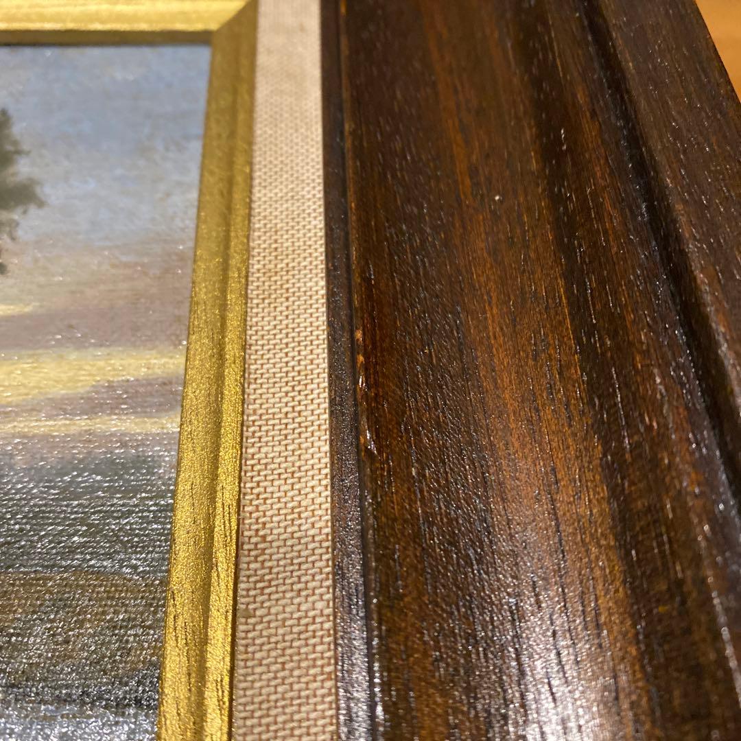 A. Poppe 風景画 油彩画 ブラウンフレーム