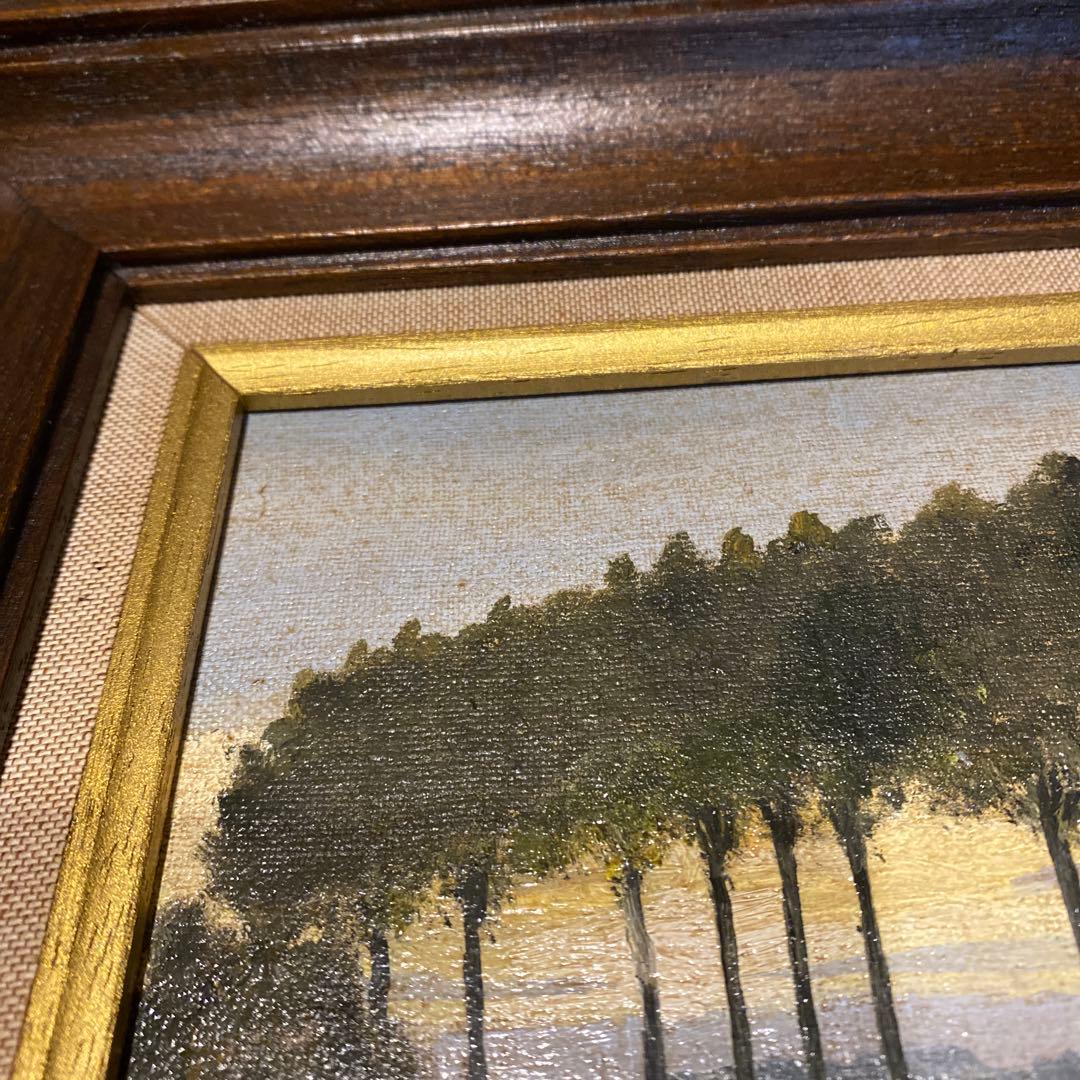 A. Poppe 風景画 油彩画 ブラウンフレーム
