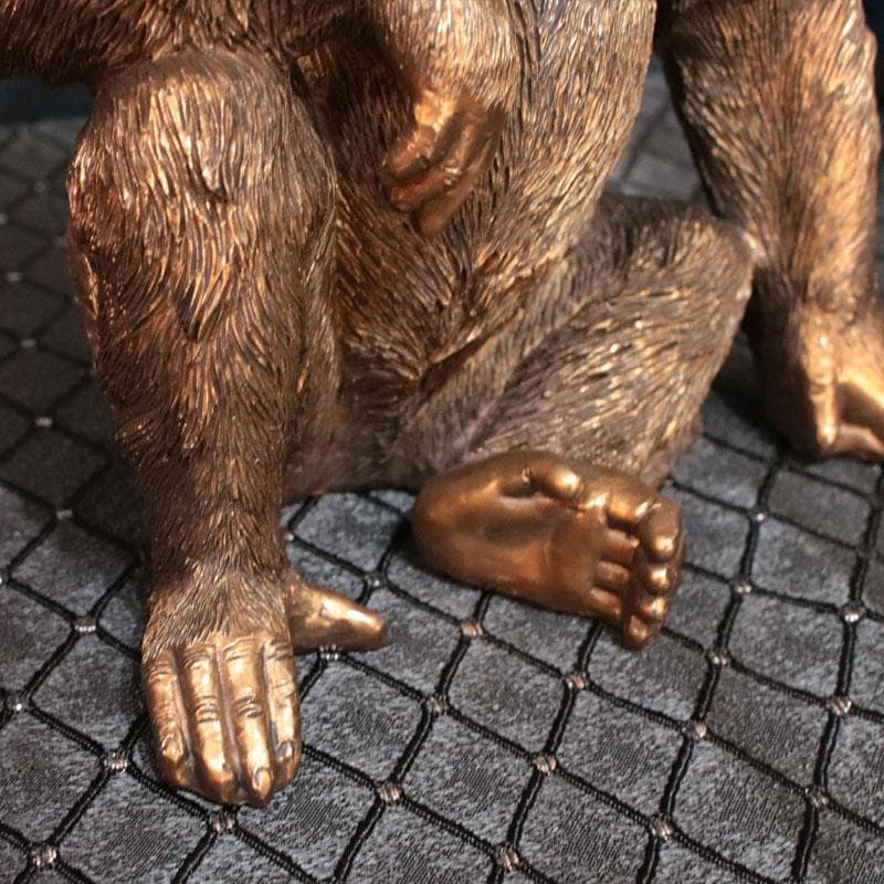 アニマルオブジェ ゴリラ 置物 ブロンズ インテリア小物 140-287