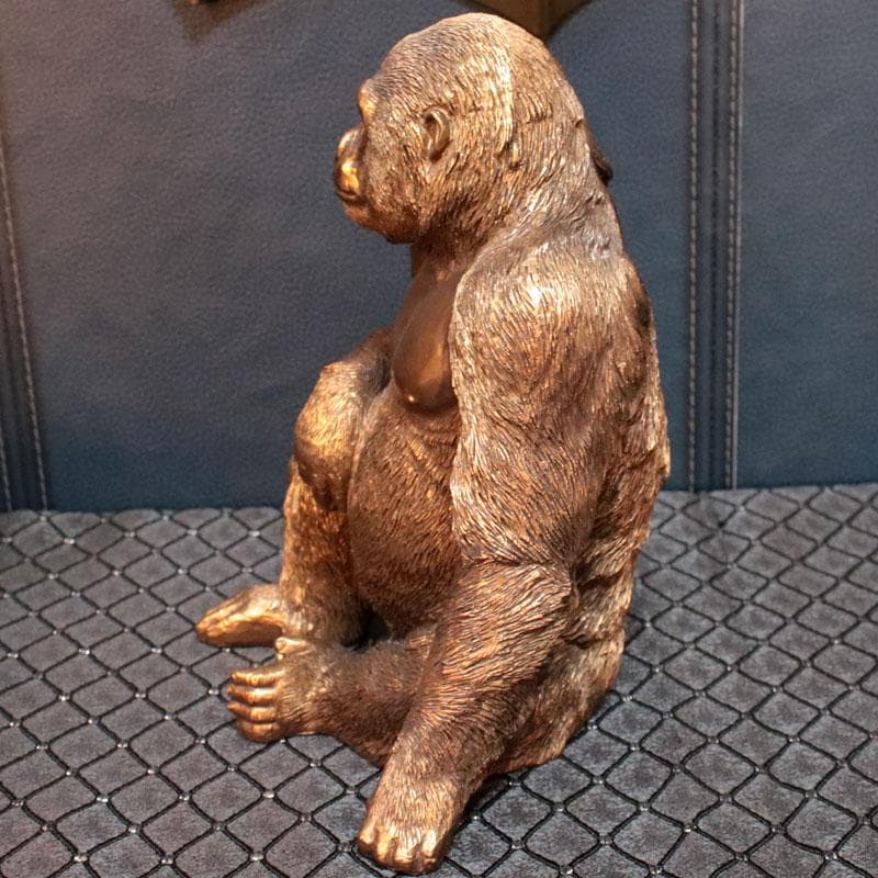 アニマルオブジェ ゴリラ 置物 ブロンズ インテリア小物 140-287