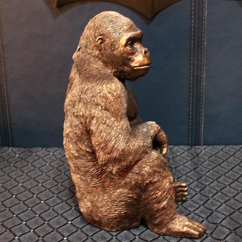 アニマルオブジェ ゴリラ 置物 ブロンズ インテリア小物 140-287