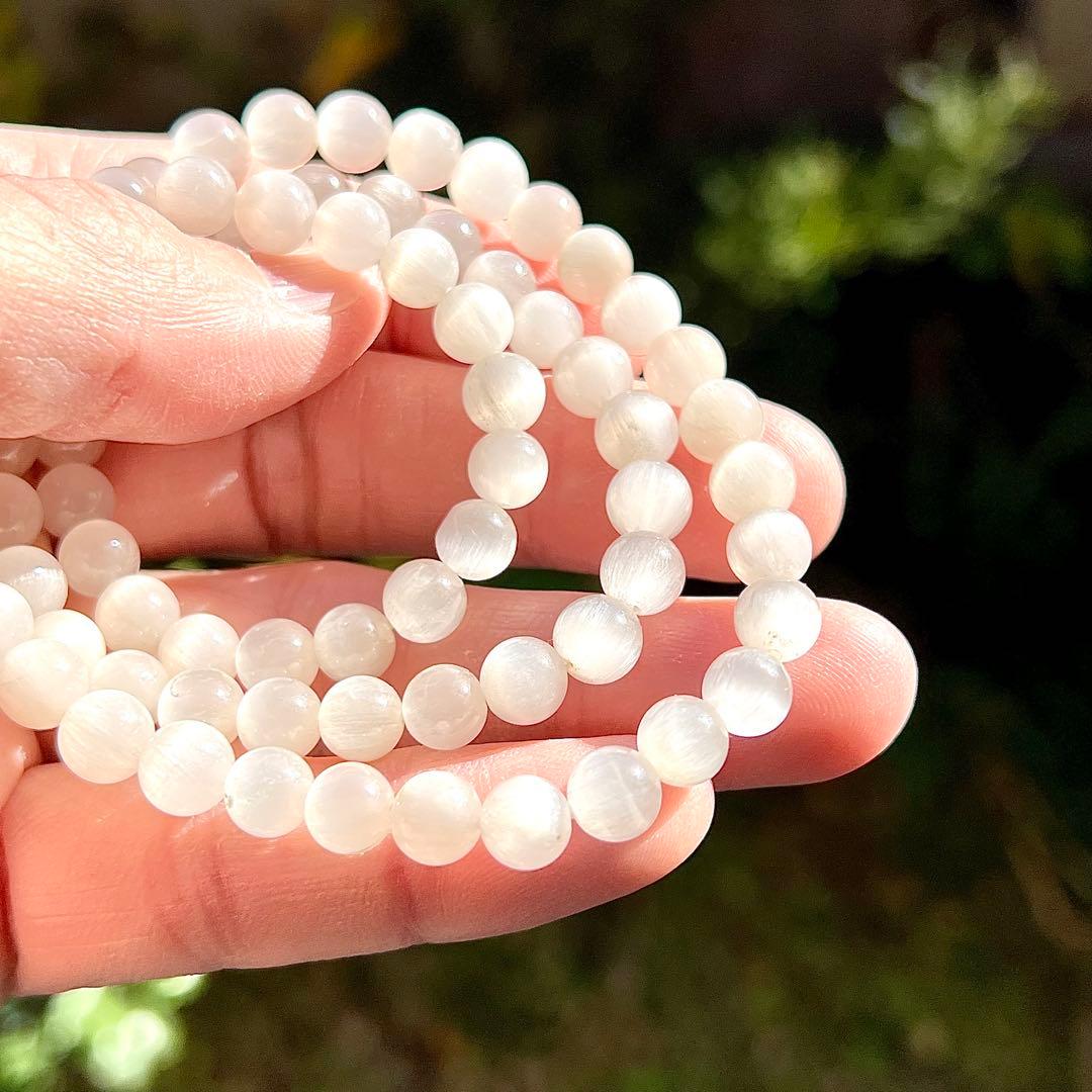 最高級　3連ホワイトサゲニティッククォーツ　ネックレス＆ブレスレット　2