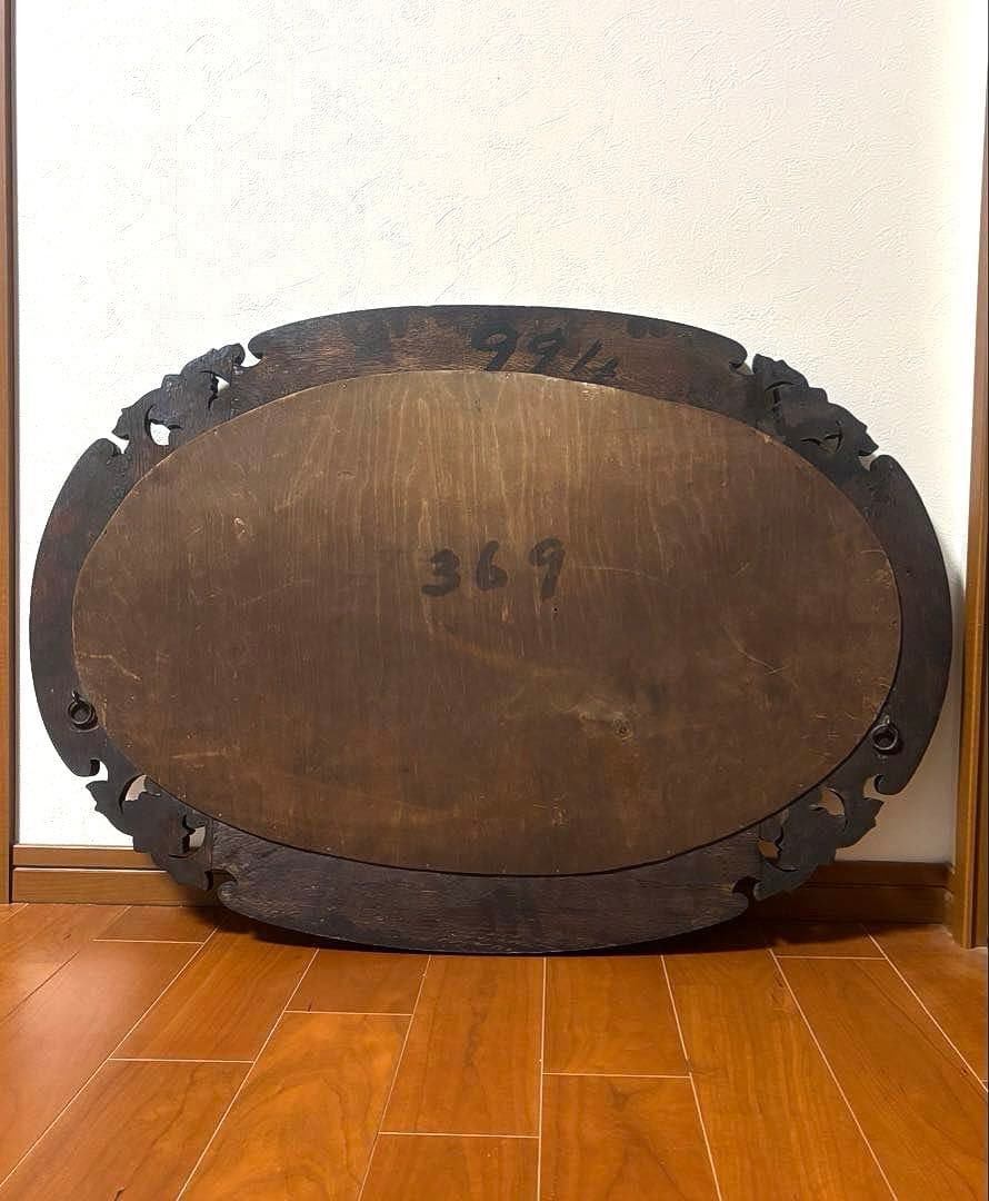 美品 アンティーク ヴィンテージ 英国 ウォールミラー 鏡 イギリス 楕円