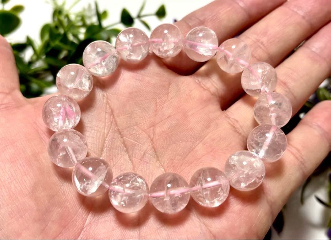 はち　虹煌めく愛の守護石　幻のプレミアムアイリスローズクォーツ　13.1㎜