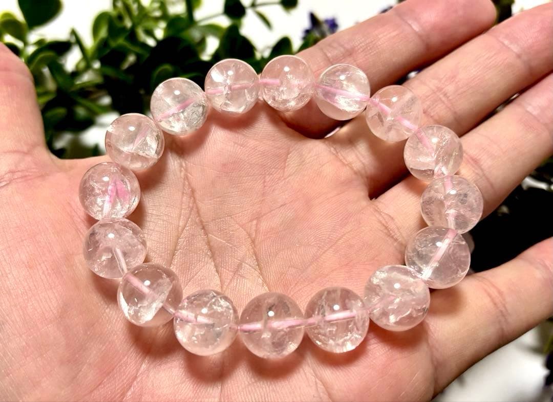 はち　虹煌めく愛の守護石　幻のプレミアムアイリスローズクォーツ　13.1㎜