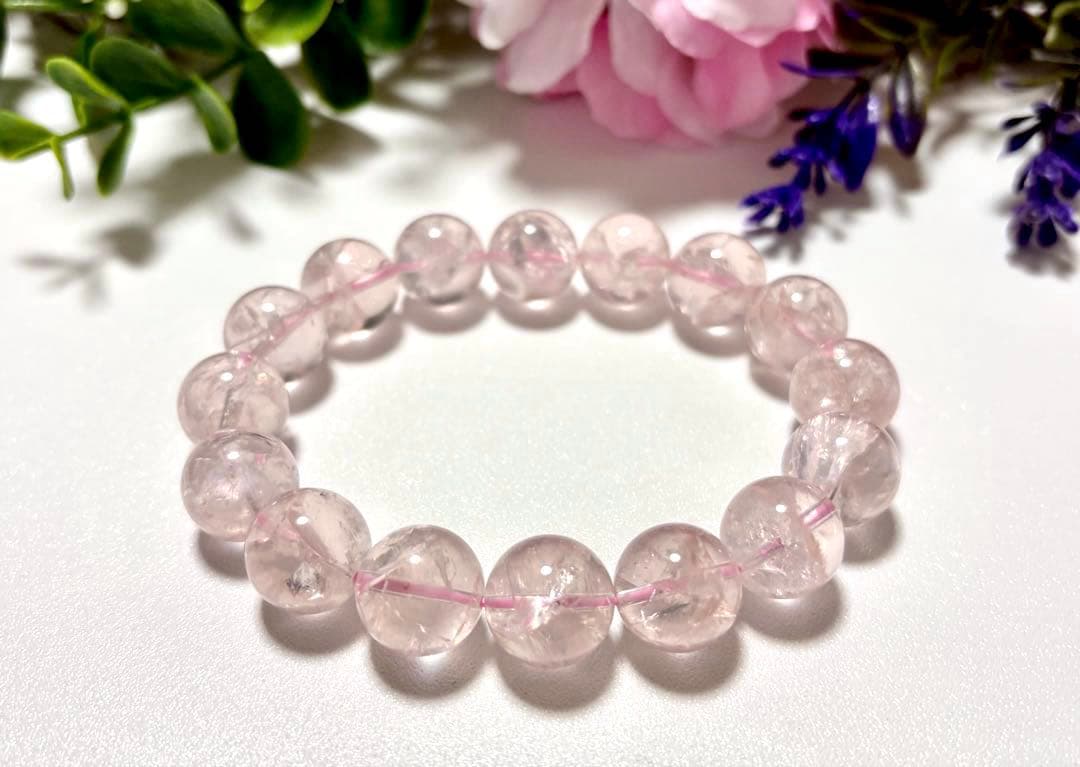 はち　虹煌めく愛の守護石　幻のプレミアムアイリスローズクォーツ　13.1㎜