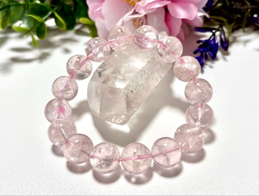 はち　虹煌めく愛の守護石　幻のプレミアムアイリスローズクォーツ　13.1㎜