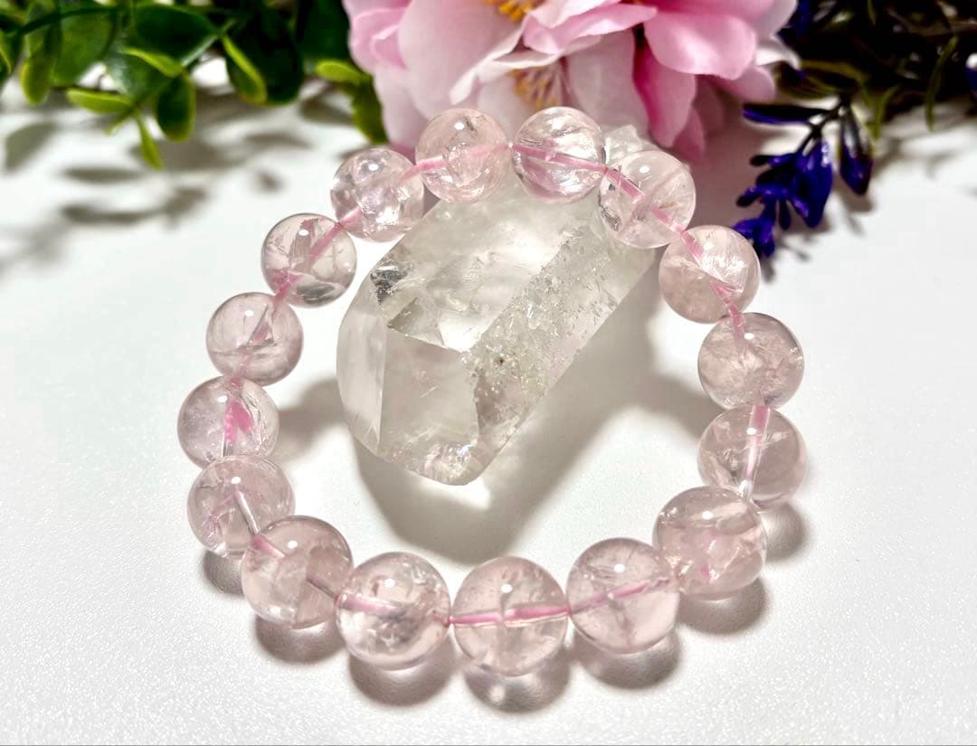 はち　虹煌めく愛の守護石　幻のプレミアムアイリスローズクォーツ　13.1㎜