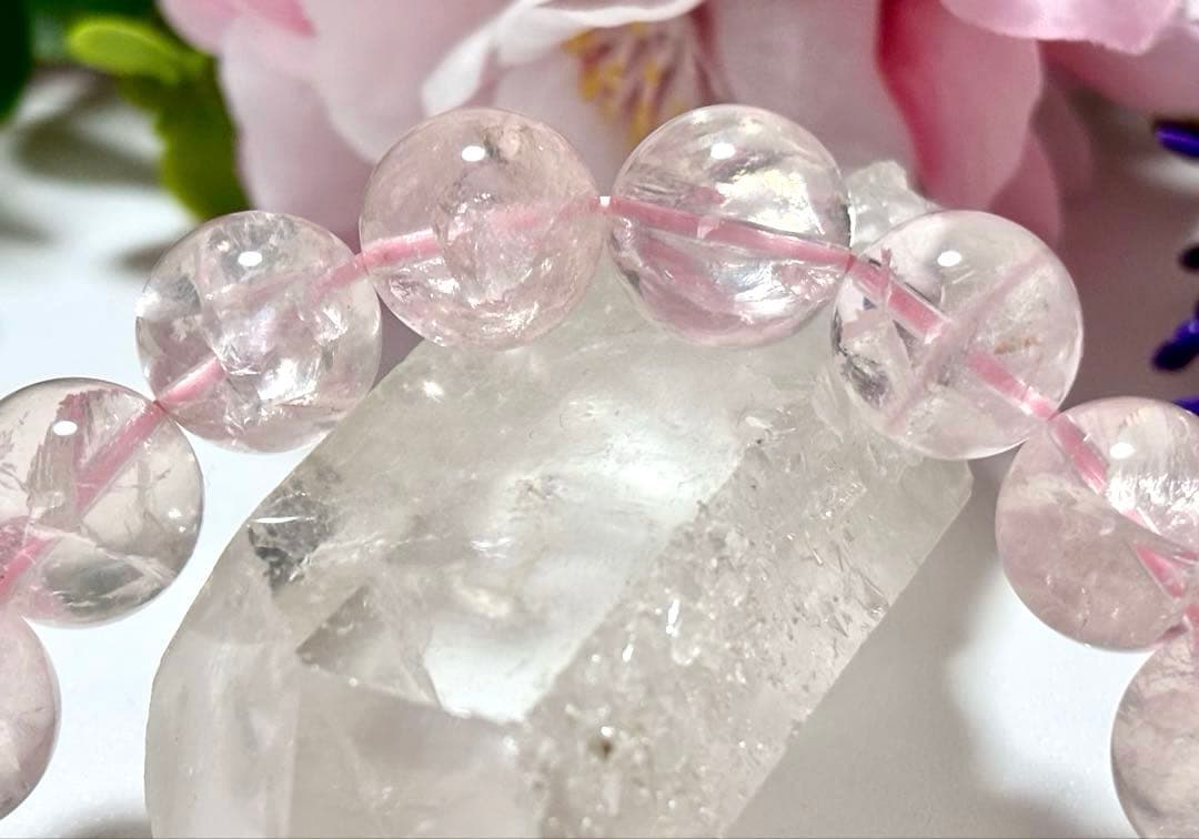 はち　虹煌めく愛の守護石　幻のプレミアムアイリスローズクォーツ　13.1㎜