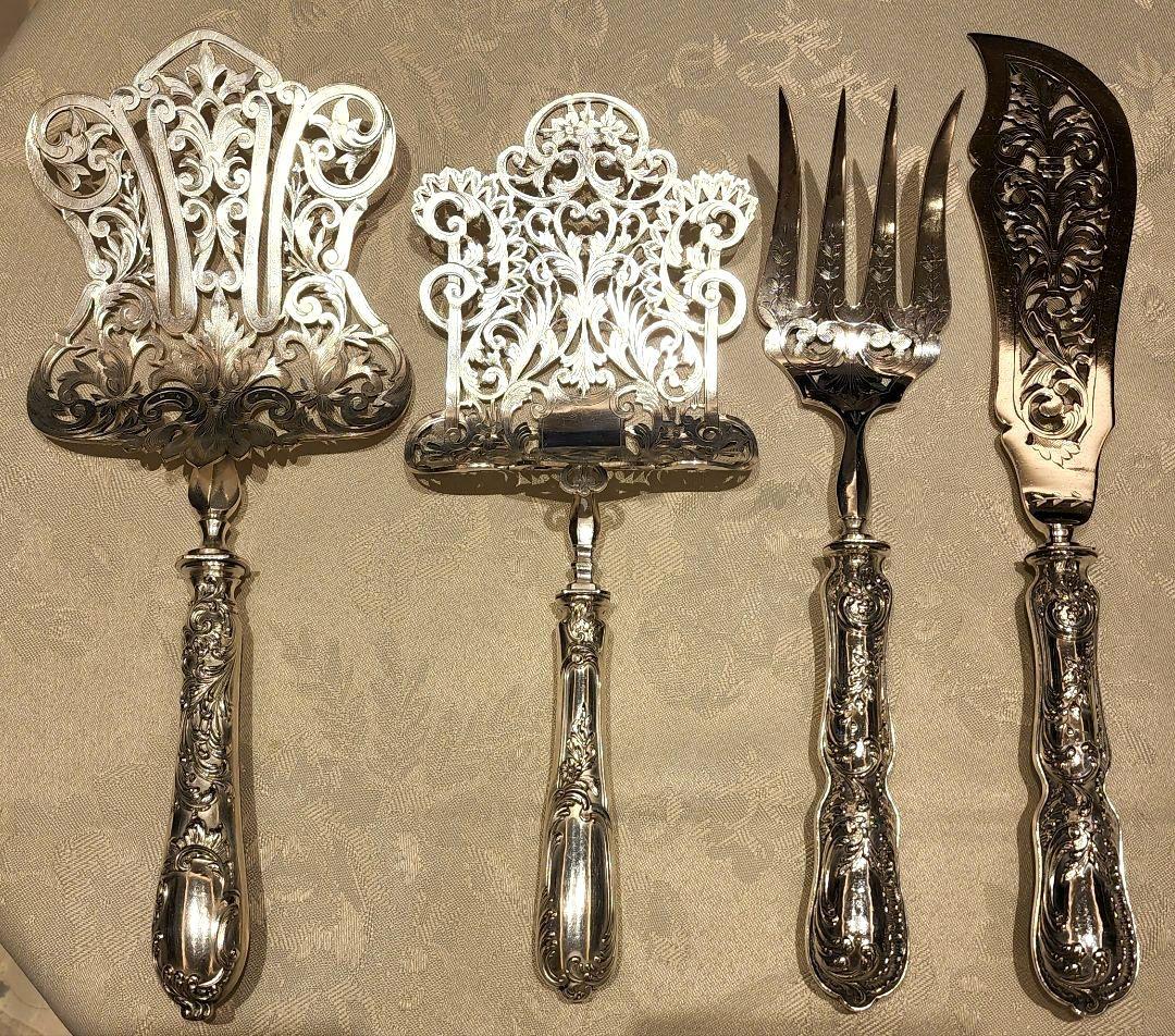 純銀 950 ② スターリング 特大 サーバー シルバー アンティーク