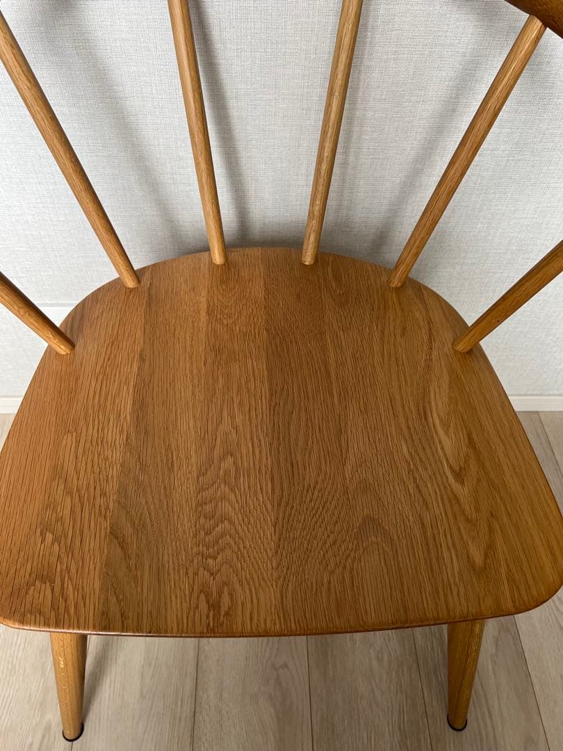 無印良品　ブナ材アームチェア　丸脚