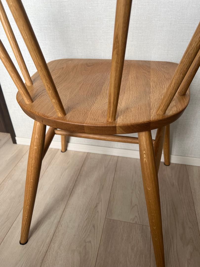 無印良品　ブナ材アームチェア　丸脚