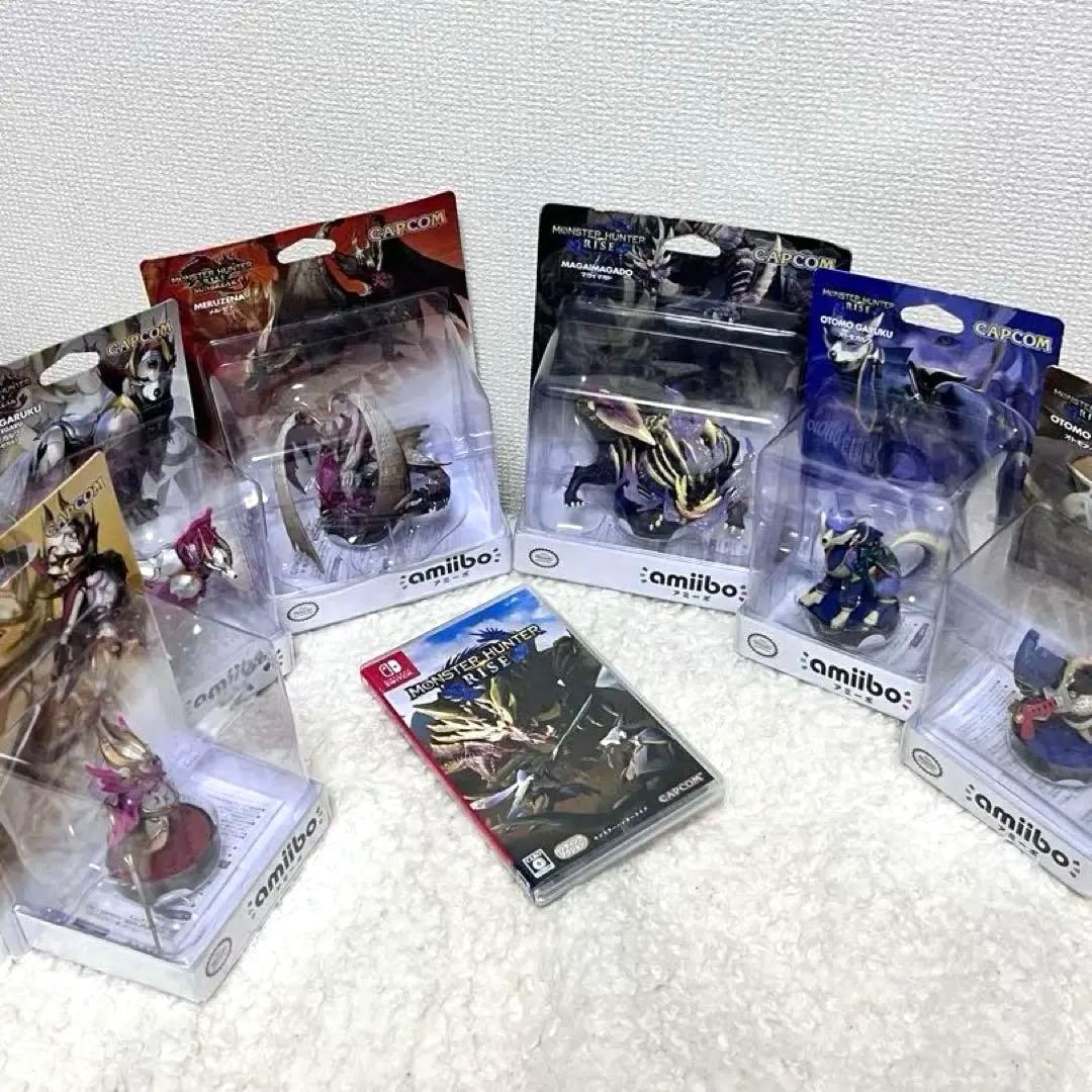 【モンハン】新品未開封amiiboフィギュア6体セット ライズパッケージ版ソフト