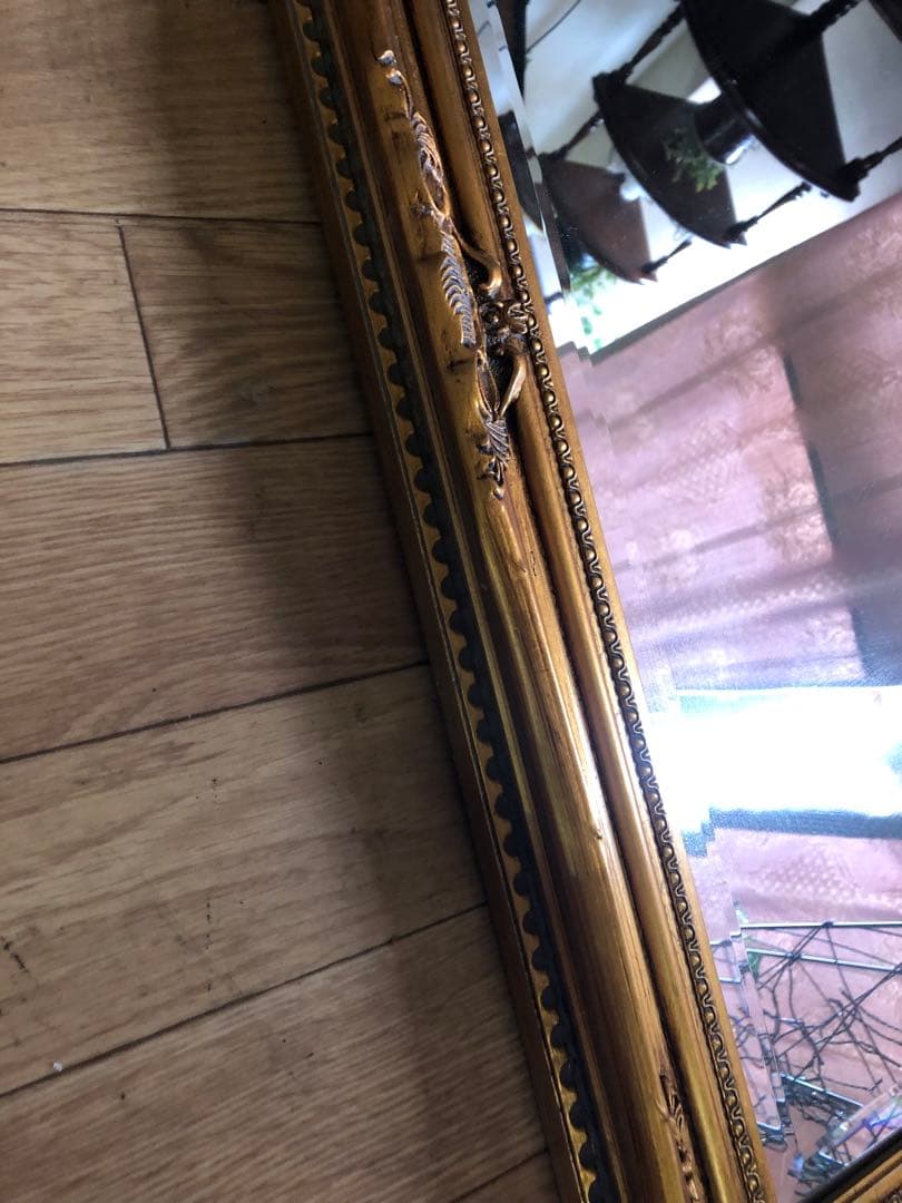 ミラー　アンティーク調　ロココ調　姿見　スタンドミラー　宮殿風　ヨーロピアン風