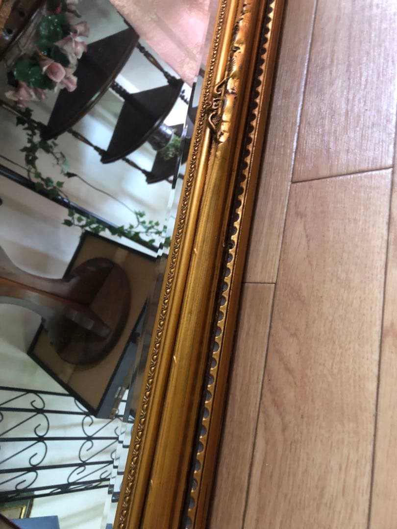 ミラー　アンティーク調　ロココ調　姿見　スタンドミラー　宮殿風　ヨーロピアン風