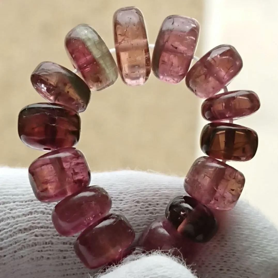 ★ピンクトルマリン ボタン ブレスレット(SA+)