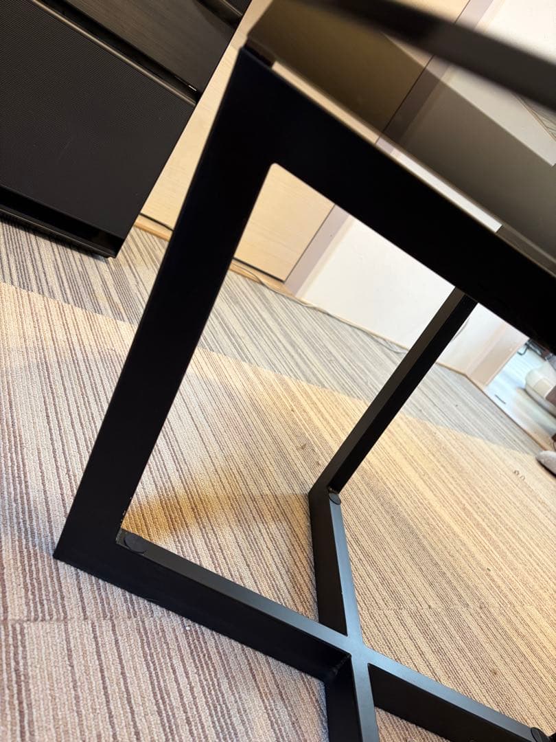 センターテーブル　黒　ガラス　美品