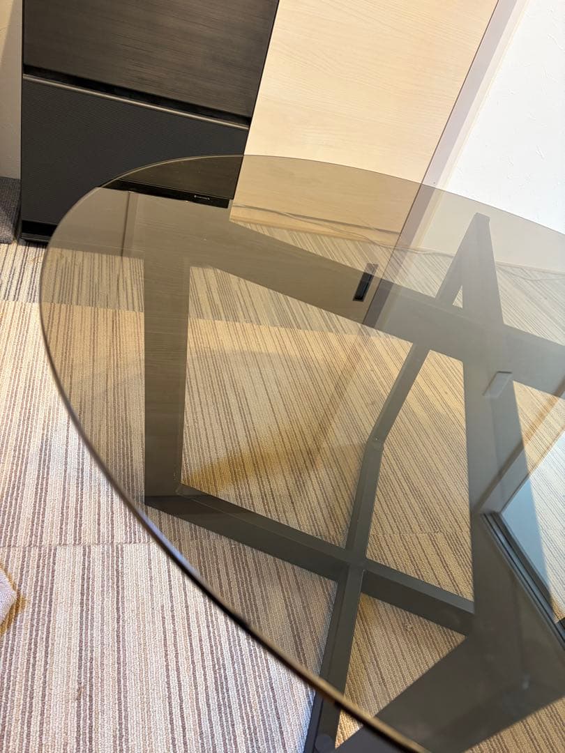 センターテーブル　黒　ガラス　美品