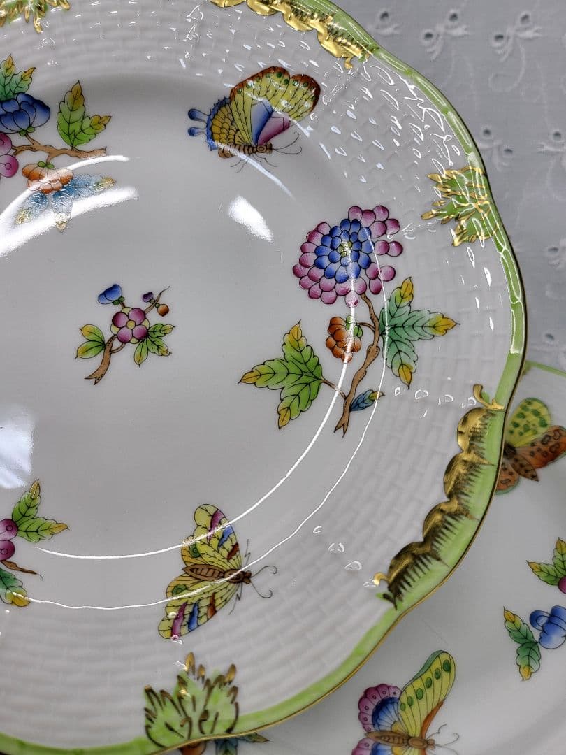 美品✨ヘレンド ヴィクトリアブーケ サラダ デザート プレート17 皿 花蝶②