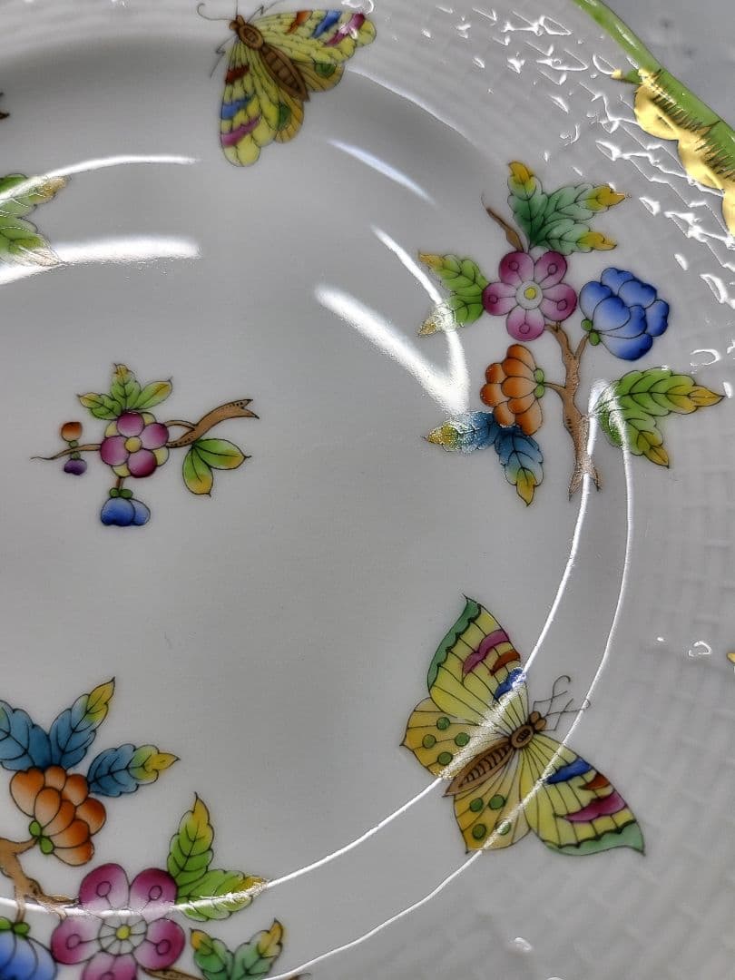美品✨ヘレンド ヴィクトリアブーケ サラダ デザート プレート17 皿 花蝶②
