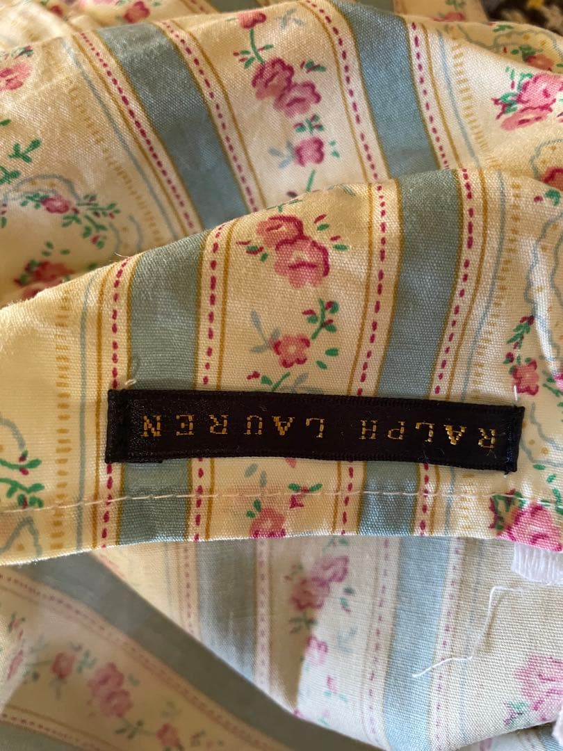 新品未使用✳︎ラルフローレン✳︎ブルー系ストライプ花柄✳︎掛け布団カバー✳︎シングル