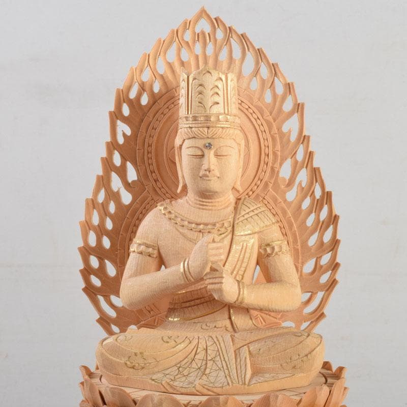 仏教美術 桧彫刻 大日如来像 仏像 華鬘台 C 8882 - メルカリ