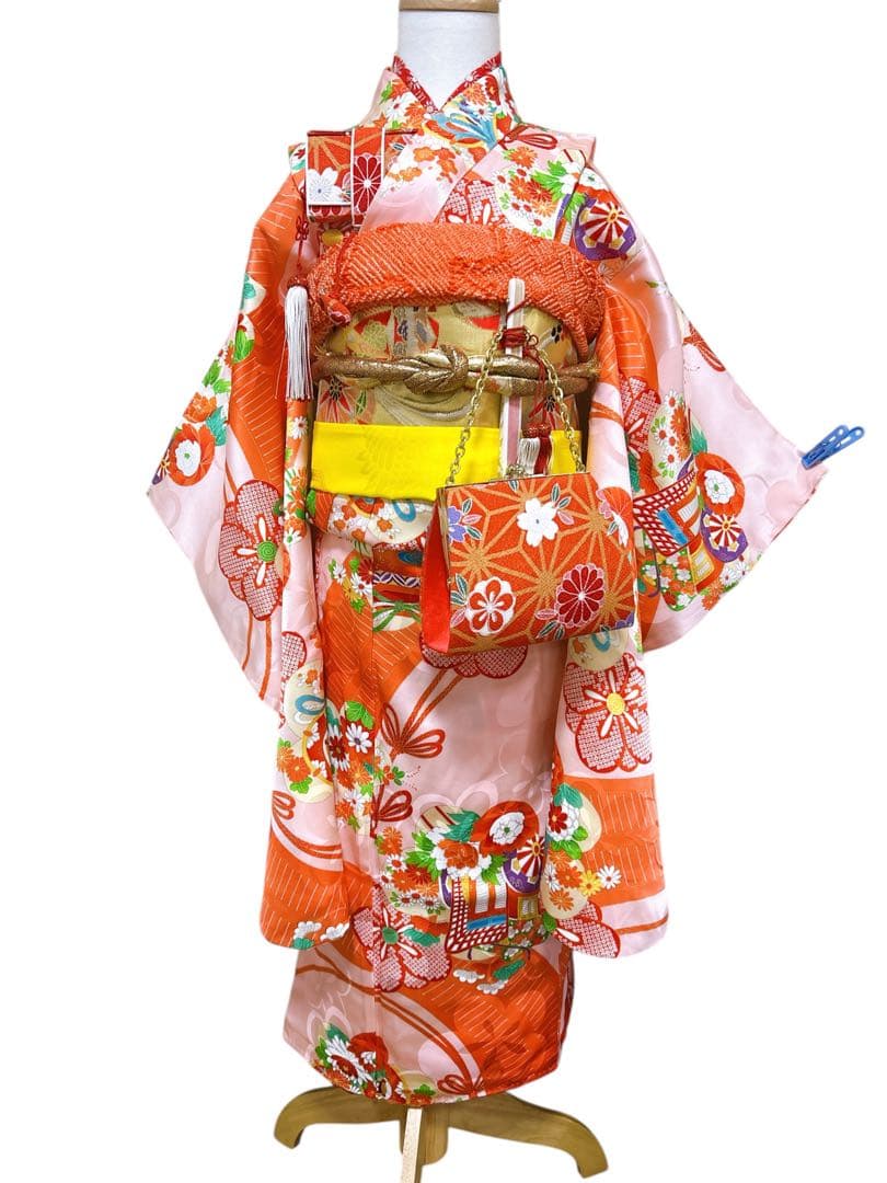 人気のレトロ着物♡七五三　小さめ7歳　女の子　セット　一式　正絹