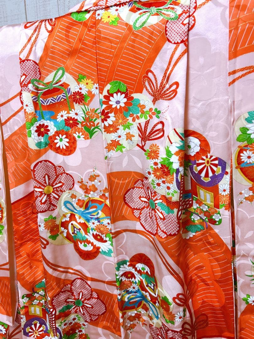 人気のレトロ着物♡七五三　小さめ7歳　女の子　セット　一式　正絹