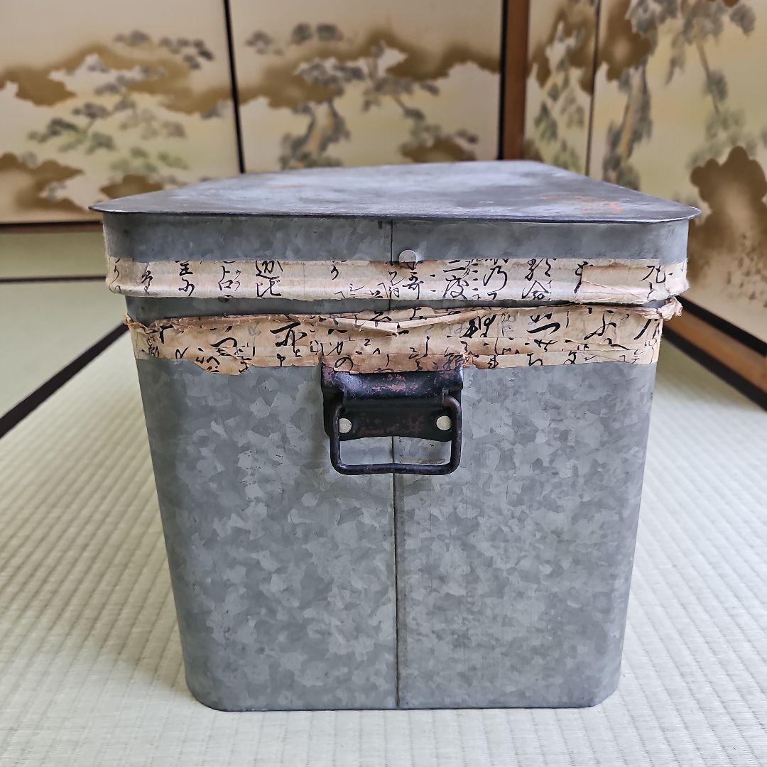 初期昭和レトロ/1950年代物】別注ブリキ製品収納ボックス ブリキ缶 厚鈑特製