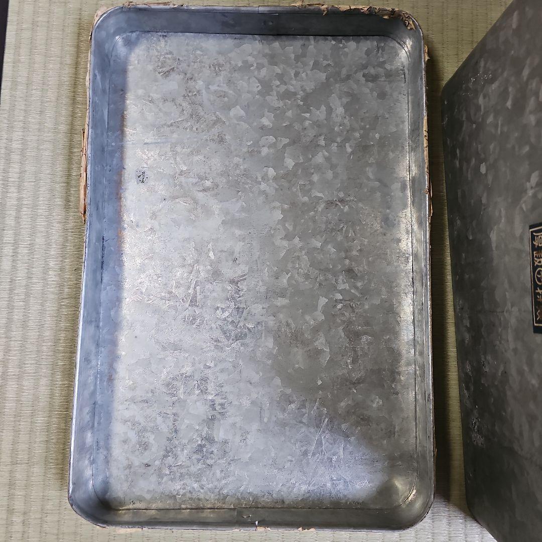 初期昭和レトロ/1950年代物】別注ブリキ製品収納ボックス ブリキ缶 厚鈑特製