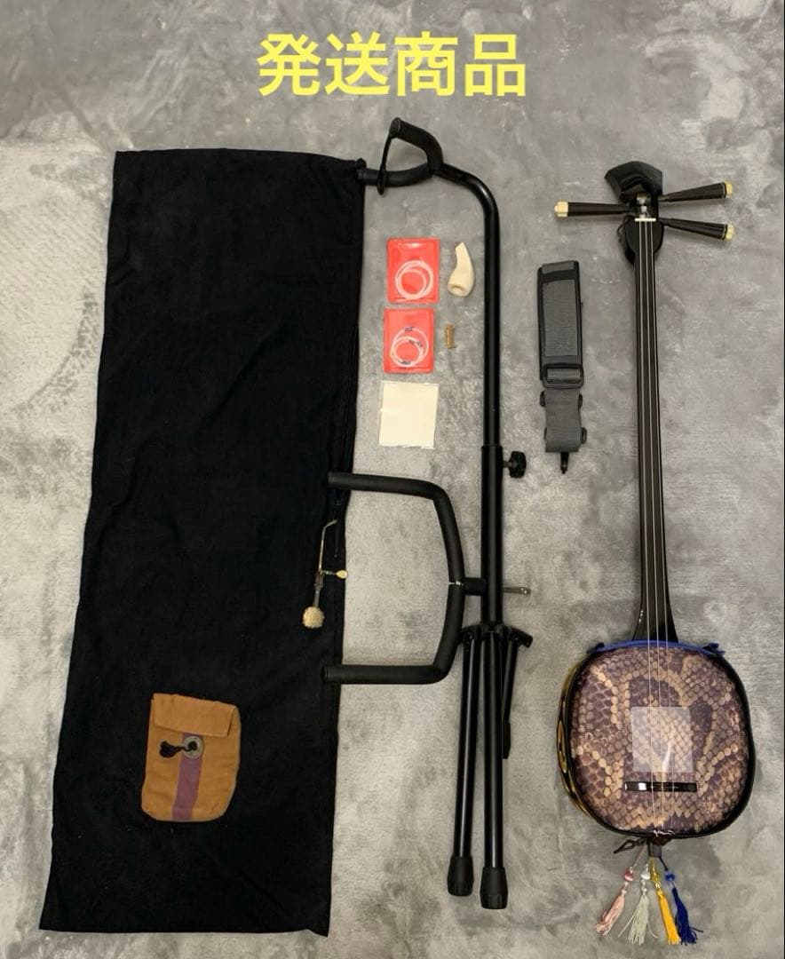 【中古美品】沖縄三線(三味線)人工皮(プリント)入門モデル