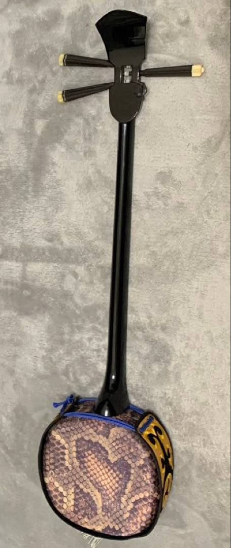 【中古美品】沖縄三線(三味線)人工皮(プリント)入門モデル