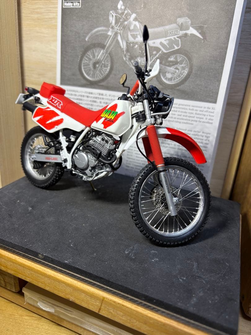 【完成品】ハセガワ1/12ホンダXLR BAJAスポーク張替え済(ステンレス)