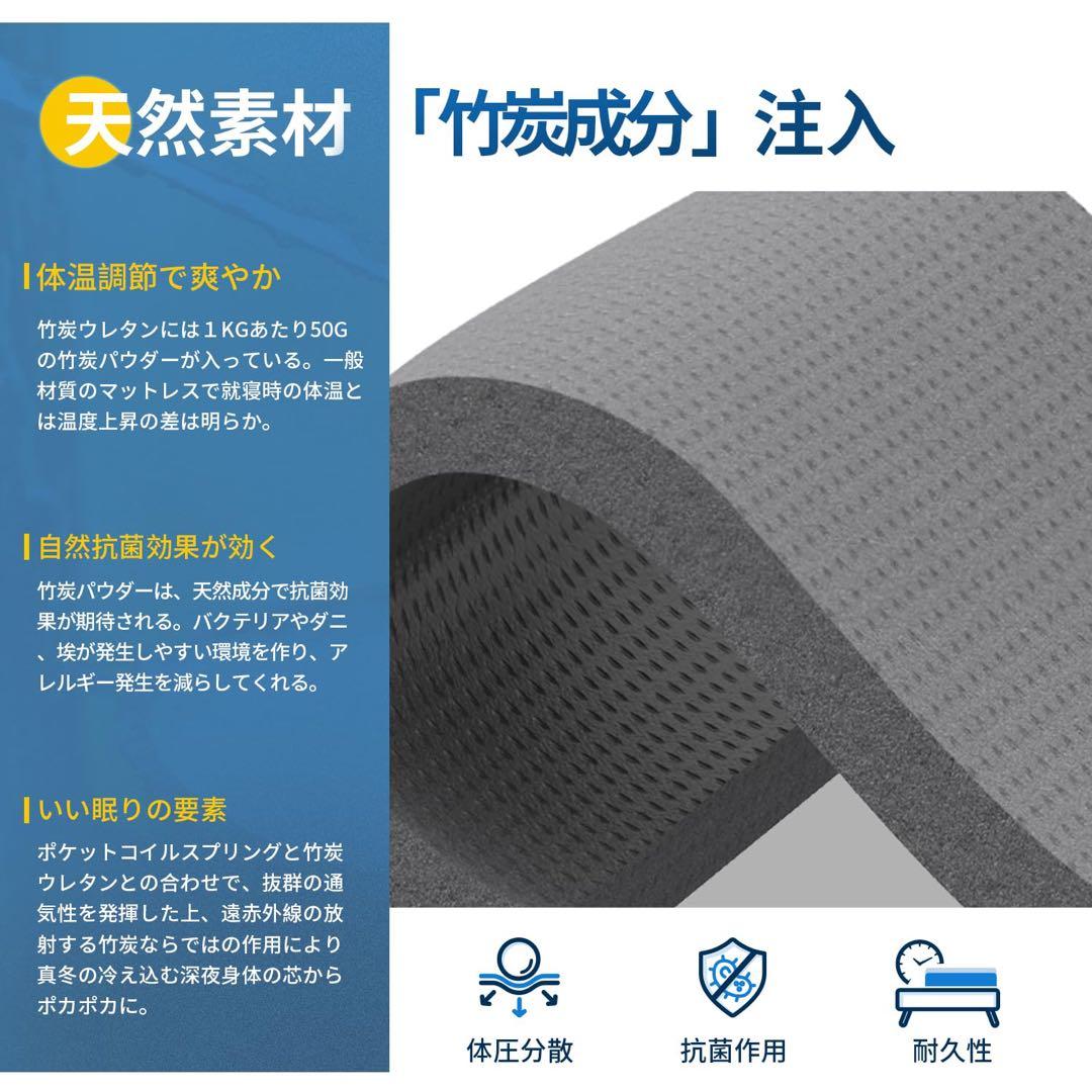 スプリングマットレス ホワイト/ネイビー クイーンサイズ