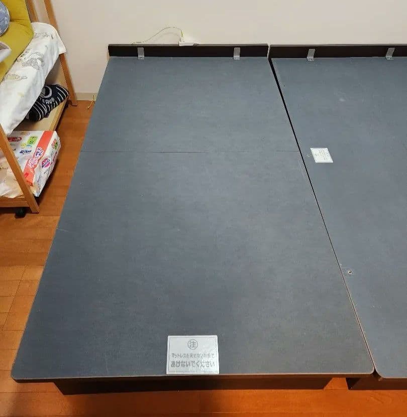 シングルベッドフレーム ヘッドレス 油圧たて開き 深型 送料込