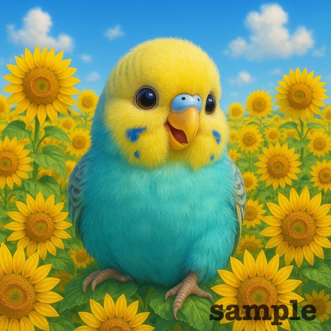 P234 パネル生地 セキセイインコ ウロコインコ 18×18 6枚1セット