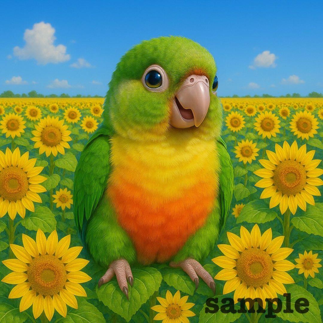 P234 パネル生地 セキセイインコ ウロコインコ 18×18 6枚1セット