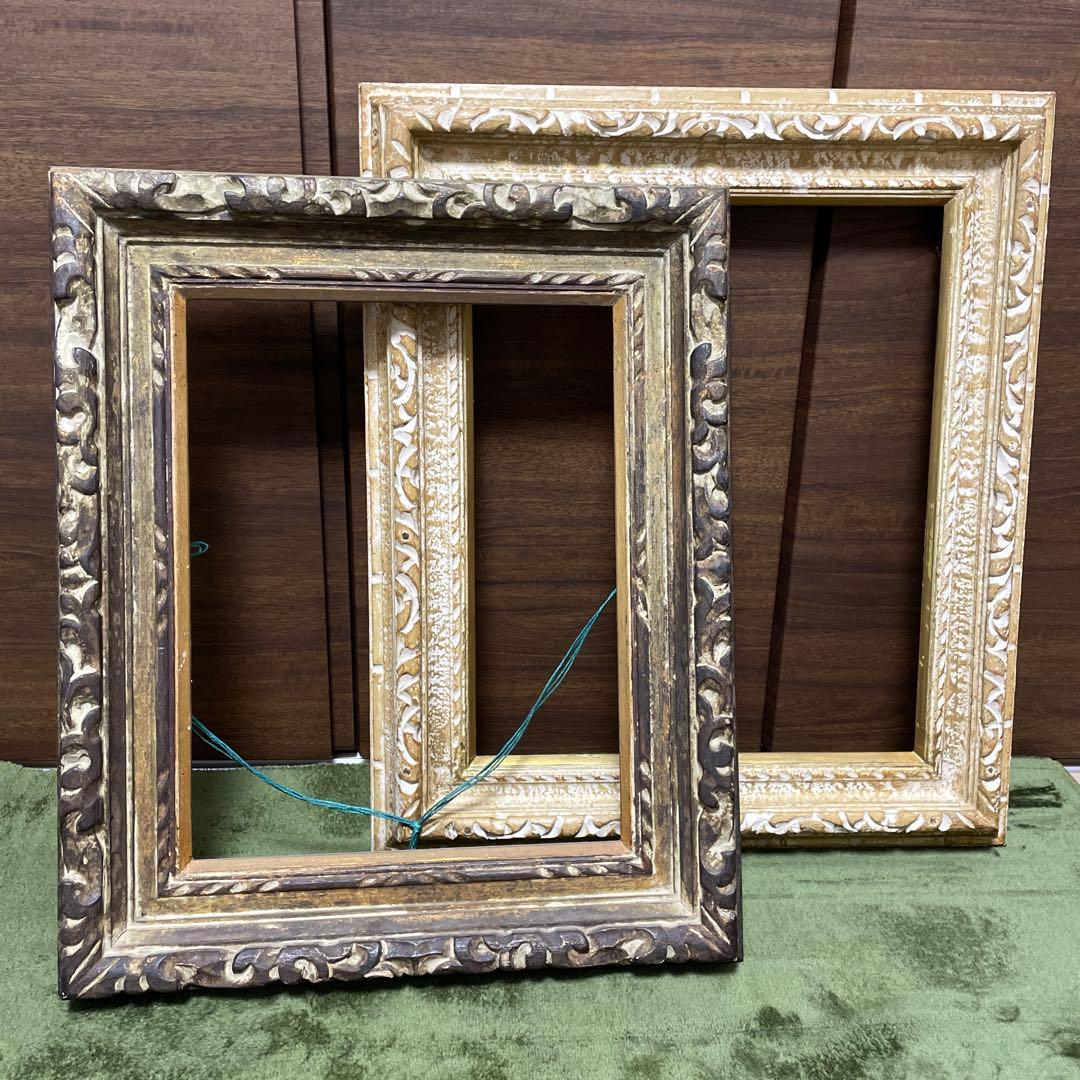 2枚まとめて】空額 【大型】油彩額 アンティーク額縁 F8／F6 - メルカリ
