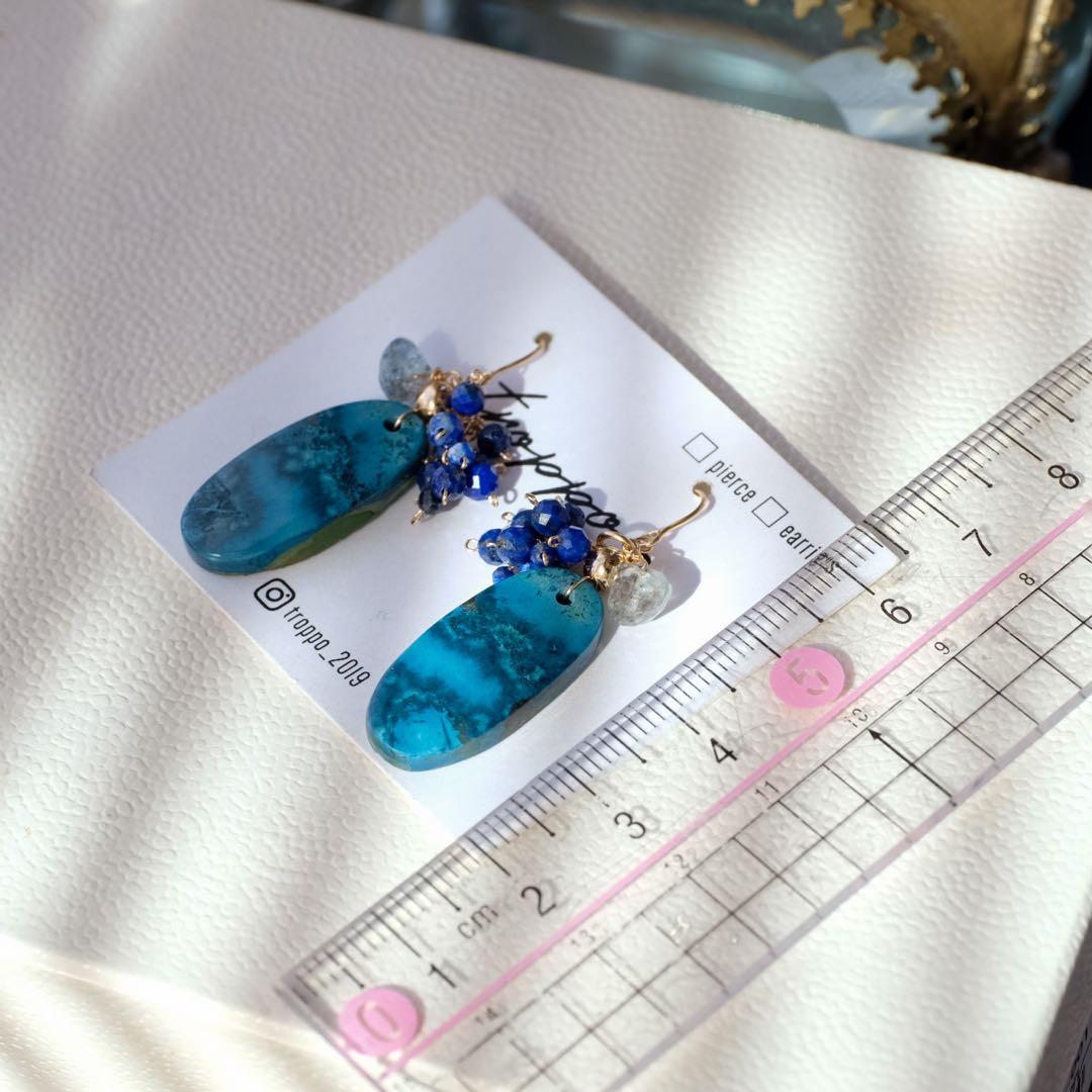 14kgfアズライトピアス2way