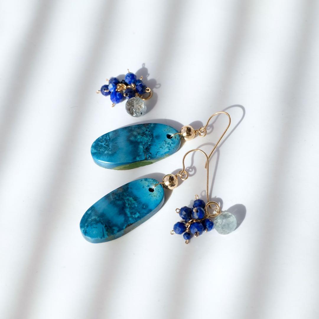 14kgfアズライトピアス2way