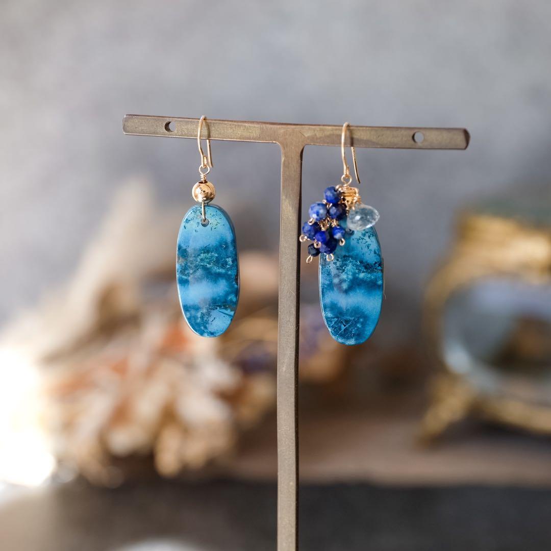 14kgfアズライトピアス2way