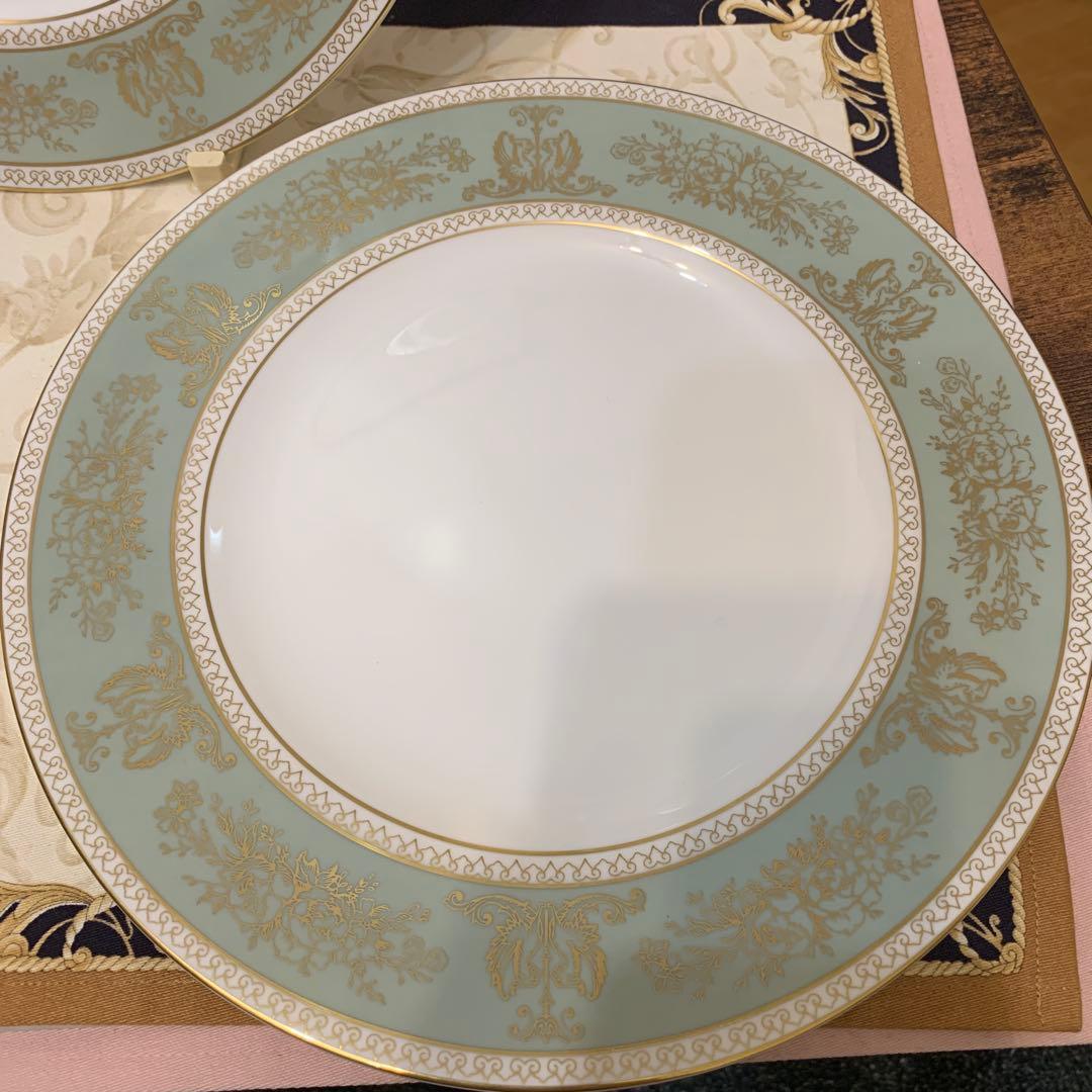ウェッジウッド コロンビア　セージグリーン 27cmディナープレート 2枚
